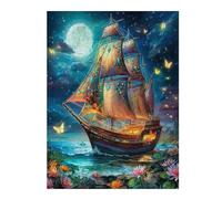 Navigation Sailboat 500-piece Jigsaw Puzzle Bundle The Sea Ship Family Puzzle Lovers Brain Training Mindful Activity Spring Gift Durable Cardboard 500 PCS