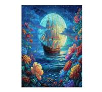Navigation Sailboat 500-piece Jigsaw Puzzle Bundle The Sea Ship Family Puzzle Lovers Brain Training Mindful Activity Spring Recycled Cardboard 500 PCS