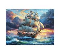 Navigation Sailboat 500 Piece Jigsaw Puzzle for Adults The Sea Ship Jigsaw Weekend Craft Activity Parent Child Bonding Vibrant Design Perfect Festival Gift 500 PCS