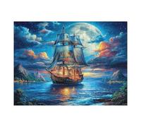 Navigation Sailboat 500 Piece Jigsaw Puzzle for Adults The Sea Ship Jigsaw Weekend Craft Activity Parent Child Bonding Vibrant Design Perfect Festival Gift 500 PCS