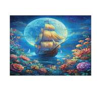 Navigation Sailboat 500 Piece Jigsaw Puzzle for Adults The Sea Ship Lunch Break Activity Quick Escape No Duplicate Pieces for Busy Professionals 500 PCS