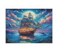 Navigation Sailboat 500 Piece Jigsaw Puzzle for Adults The Sea Ship Sick Day Activity Gentle Distraction No Dust Pieces Great Gift for Get Well Soon 500 PCS
