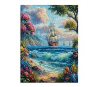 Navigation Sailboat 500 Piece Jigsaw Puzzle for All Ages The Sea Ship Jigsaw Thoughtful Housewarming Gift Family Game Night Vibrant Design Stress Reliever 500 PCS