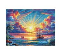 Navigation Sailboat 500-piece Jigsaw Puzzle Set The Sea Ship For Adults Teens 14+ Logic Skill Indoor Game Family Game Night Summer Recycled Cardboard 500 PCS