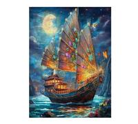 Navigation Sailboat 500-piece Jigsaw Puzzle Set The Sea Ship For Adults Teens 14+ Logic Skill Indoor Game Family Game Night Summer Paperboard 500 PCS