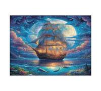 Navigation Sailboat 500 Piece Premium Jigsaw Puzzle The Sea Ship For Men Educational Decompression Adults Anxiety Memory Care Mothers Valentines Creativity Gift Giving 500 PCS