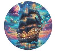 Navigation Sailboat 68 Piece Round Jigsaw Puzzle The Sea Ship Animal Shape Relaxing Brainteaser Puzzle for Kids & Adults Home Decor Gift Educational Educational 68 PCS
