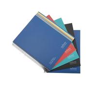 Navigator | Pack of 5 A4+ Notebooks | 5 x 5 Squares | Hardcover | Assorted Colours | 120 Sheets 80 g Microperforated 4 Holes | Spiral Coil-Lock | Premium Writing Paper