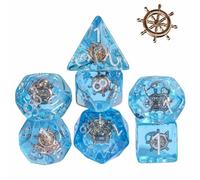 Navigator's Charm Dice Set - Pirate Dice Set - Dungeons and Dragons Dice Polyhedral Dice Set - Dice for Dungeons and Dragons and Tabletop RPGs