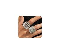 Navirix 2Pcs Geometric Gold Rings Set for Women Chunky Vintage Thick Finger Statement Ring Unique Cool Birthday Bachelor Party Jewelry Gifts, Metal, No Gemstone