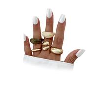 Navirix Chunky Gold Knuckle Rings for Women,Acrylic Irregular Finger Rings Set,Trendy Stackable Hug Dome Ring Prom Party Jewelry Accessories, Alloy Steel, No Gemstone