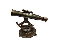 Navirock Antique Brass Alidade Telescope with Compass Survey Instruments Alidate Home/Office Table Decor