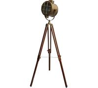 NAVIROCK Antique Designer Handmade Vintage Style Floor Lamp Searchlight with Wooden Stand Home & Office Decor Studio Spotlight
