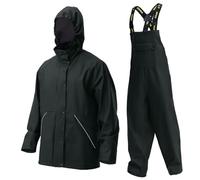Navis Marine Heavy Duty Men's PRO Rain Suit Set - EN 343 Waterproof Jacket & Bib Trousers, 0.45mm PVC/PU for Outdoor Workwear JourneyMan WS-005(Green,L)