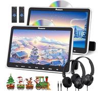 NAVISKAUTO 10.1" Dual Car DVD Players with HDMI Input, 2 Headphones, 2 Mounting Bracket, Support Sync Screen, Region Free(2 Headrest DVD Players)