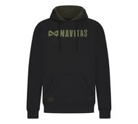 Navitas CORE Black Hoody - Lightweight Cotton Polyester Fleece Pullover Hooded Sweatshirt, Regular Fit Outdoors & Fishing Hoodie with Kangaroo Pocket