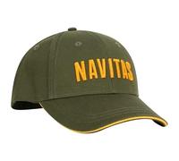 Navitas Corporate 6 Panel Baseball Cap, 100% Cotton Unstructured Angling Green Fishing Hat, One Size Adjustable Strap, Yellow Embroidered Logo, Soft Comfort Sun Hat