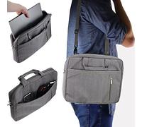 Navitech 17” Grey laptop bag with shoulder strap compatible with the Lenovo - PC portable IdeaPad 320 17AST AMD E2 9000