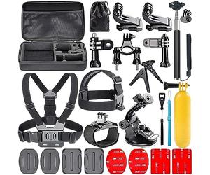 Navitech 18-in-1 Action Camera Accessories Combo Kit with EVA Case Compatible With Neewer G0 HD 4K | Neewer G1 Ultra HD 4K | Noza Tec Wifi Sports Camera