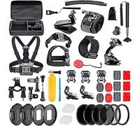 Navitech 60-in-1 Action Camera Accessories Combo Kit with EVA Case - Compatible With Apexcam 4K 60FPS 48MP action camera