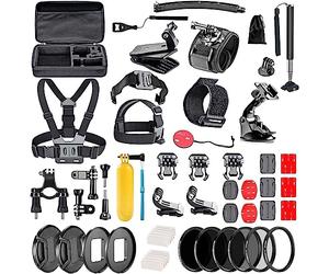 Navitech 60-in-1 Action Camera Accessories Combo Kit with EVA Case - Compatible With Hiicam Speed 10 5K Action Camera