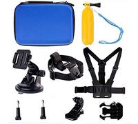 Navitech 9 in 1 Action Camera Accessory Combo Kit And Rugged Blue Storage Case Compatible With The SMARTEX ProCam | SmilyDirect Action Cam | SooCoo C10 & S60 | SOOCOO S33WS | ProStoga AC30