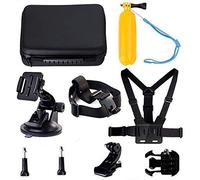 Navitech 9 in 1 Action Camera Accessory Combo Kit And Rugged Grey Storage Case Compatible With The ELE CAM Explorer WiFi Sport Outdoor-Action Video Camera