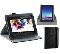 Navitech Black Leather Case Cover With 360 Rotational Stand & Atlas Stylus Compatible With The Alcatel PIXI 4 (7) Alcatel ONETOUCH Pop 7S | Alcatel ONETOUCH Pixi Android 7"