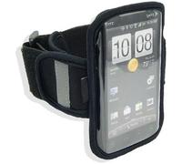 Navitech Black Neoprene Water Resistant Sports Gym, Jogging/Running Armband Case with “Light Reflection Strip” Compatible With The HTC Sprint