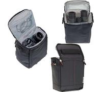 Navitech Black Protective Portable Handheld Binocular Case Travel Bag - Compatible With Bresser Wave 10x25 Binoculars