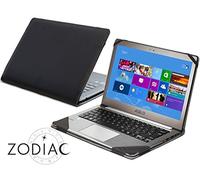 Navitech Black Real Leather Folio Case Cover Sleeve For The Lenovo ideapad U330 / U330 Touch