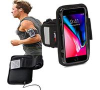 Navitech Black / Silver Neoprene Water Resistant Sports Gym, Jogging / Running Armband Case Compatible With The Smartphones And MP3 Players (Up To 4.0 ") Such As: iPod touch (1st, 2nd, 3rd, 4th generation), iPod nano (1st, 2nd, 3rd, 4th, 5th, 6th generation), iPod shuffle (1st, 2nd, 3rd, 4th generation), iPod with color display / iPod Photo, iPod mini (1st, 2nd generation), iPod (iPod Classic / Click Wheel / Touch Wheel / Scroll Wheel)