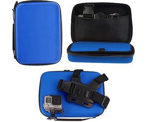 Navitech Blue Action Camera Hard Case - Compatible With DENVER ACT-5051W Action Camera