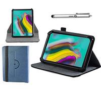 Navitech Blue Leather Case Cover With 360 Rotational Stand And Atlas Stylus Compatible With The Samsung SM-T560NZWABTU Galaxy Tab E 9.6 Inch | Samsung Galaxy TAB Active 2 SM-T395