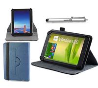 Navitech Blue Leather Case Cover With 360 Rotational Stand & Atlas Stylus Compatible With The Fusion5 7" Android 8.1 Oreo Tablet