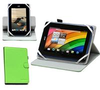 Navitech Faux Leather Case/Cover With Rotational Stand Compatible With The (NetTab Matrix Ultra, Green)