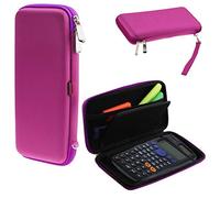 Navitech Purple Graphics Calculator Hard Case/Cover with storage pouch Compatible with the Texas Instruments TI-83 Plus