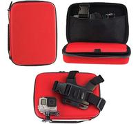 Navitech Red Action Camera Hard Case - Compatible With GoXtreme Vision+ 4K Ultra HD Action Cam