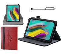 Navitech Red Case With 360 Rotational Stand & Stylus Compatible With URAO 10.1" Android 15 Tablet