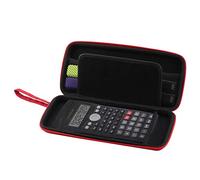 Navitech Red Graphics Calculator Hard Case/Cover with storage pouch Compatible with the Texas Instruments HP 50G