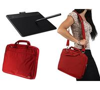 Navitech Red Graphics Tablet Case/Bag Compatible With The Wacom Bamboo Slate Digital Notepad A5 with shoulder strap