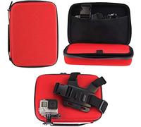 Navitech Red Heavy Duty Robust Action Camera Hard Case - Compatible With The Rollei 8s Plus Action Camera
