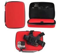 Navitech Red Shock Proof Action camera Case/Cover Compatible With The Dragon Touch Vision 3 4K WiFi Sports Action Camera