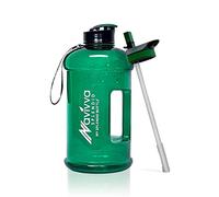 NAVIVVA SPLENDID 2.2 Litre Large Reusable Gym Water Bottle with Straw Lid, Dishwasher Safe, BPA Free Tritan Plastic, Portable, Eco-friendly with Carry Handle (Emerald Green)
