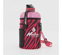 NAVIVVA SPLENDID Large 2L Water Bottle with Insulating Neoprene Cover and Straw Lid - BPA-Free, Dishwasher Safe, Portable, Eco-friendly with Carry Handle - Huge 2.2 Litre Capacity. (Pink Fire)