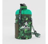 NAVIVVA SPLENDID Large 2L Water Bottle with Insulating Neoprene Cover and Straw Lid - BPA-Free, Dishwasher Safe, Portable, Eco-friendly with Carry Handle - Huge 2.2 Litre Capacity. (Green Olive)