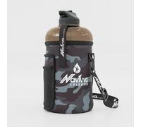 NAVIVVA SPLENDID Large 2L Water Bottle with Insulating Neoprene Cover and Straw Lid - BPA-Free, Dishwasher Safe, Portable, Eco-friendly with Carry Handle - Huge 2.2 Litre Capacity. (Black Camouflage)
