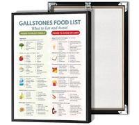 NAVIWEEK Gallstones Food List Poster Diet Chart Knowledge Canvas Wall Art What To Eat And Avoid Nutrition Healthy Gut Guide Prints Painting For Home Bedroom Dorm Wall Decor 12x16in Wframed