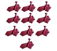 Navna 10PCS Clip On Necktie For Adult Kids With Secure Closure Quick Wear Clip Design Polyester Tie For Office School Event Easy On Necktie