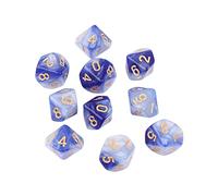 Navna 10pcs Polyhedral 10 Sided D10 Dices RPG Board Game Props Tabletop Game Supplies Double Colors